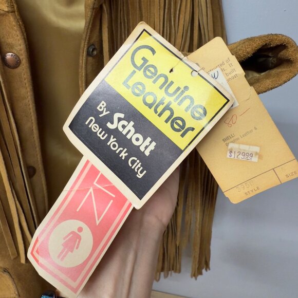 Schott NYC Western Suede Fringe Jacket Women's Sz 6 SML New w Tags Made In USA - Picture 12 of 16